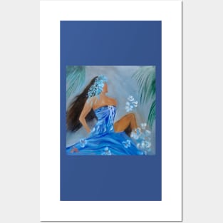 Blue Sarong Posters and Art